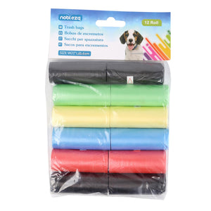 TRASH BAGS 12 ROLLS THICKNESS 0.008MM W23*L32CM BLUE&PINK&YELLOW&GREEN&BLACK