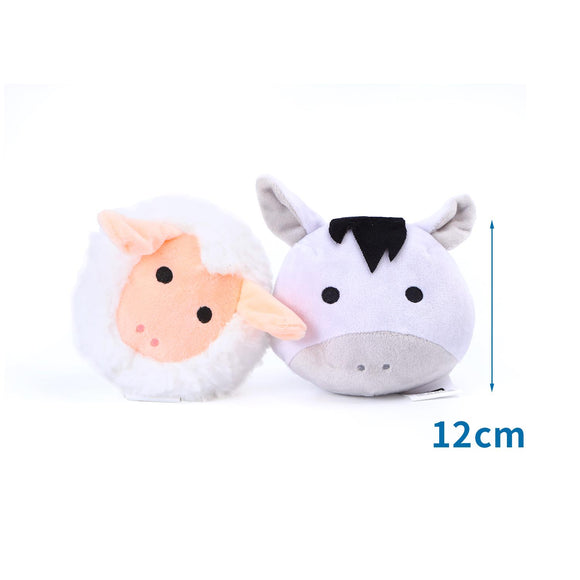 PLUSH TOY SHEEPS HEAD/DONKEYS HEAD BALL H12CM WHITE