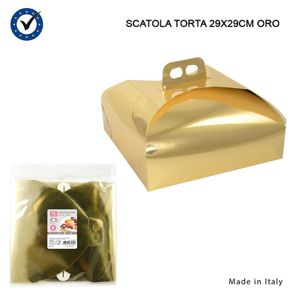 DC CASA SCATOLA TORTA 29X29CM ORO