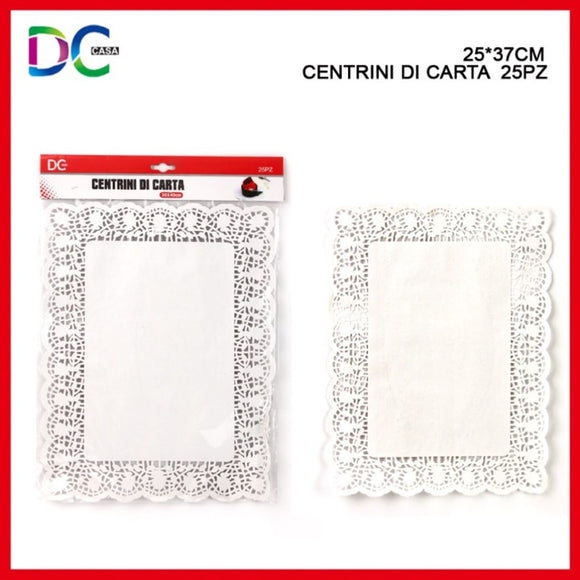 DC CASA CENTRINO CARTA RETT. 25X37CM 25PZ BIANCO